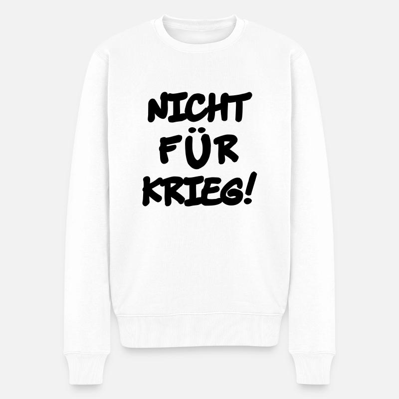 nicht für krieg - Männer Premium Bio Pullover - Weiß