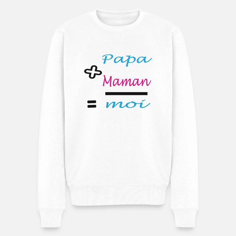 Papa plus Mama - Männer Premium Bio Pullover - Weiß