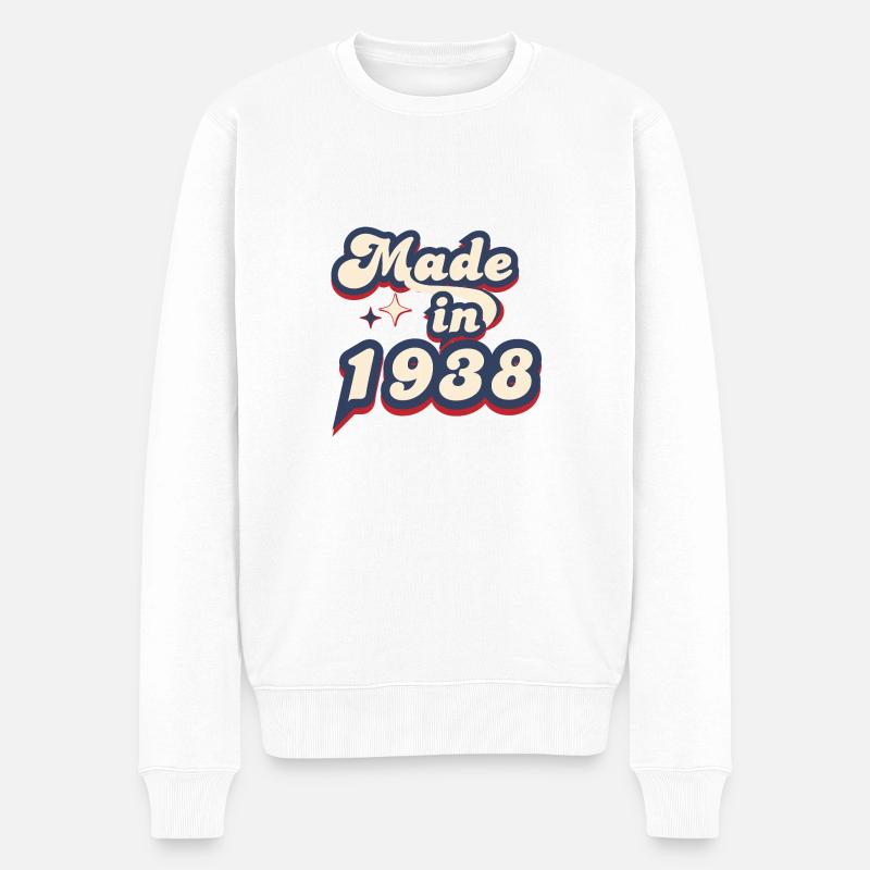 Hergestellt im 1938 Retro - Männer Premium Bio Pullover - Weiß