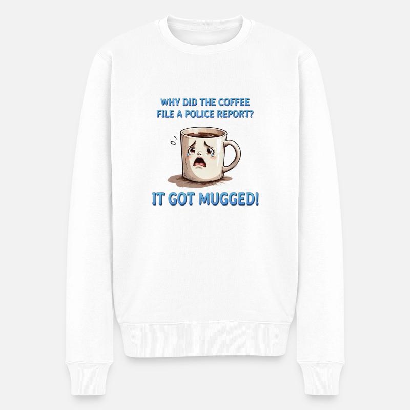 Café agressé - Café agressé - Pull Premium bio Homme - blanc