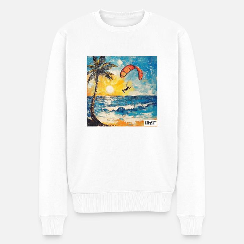 Kite - Männer Premium Bio Pullover - Weiß