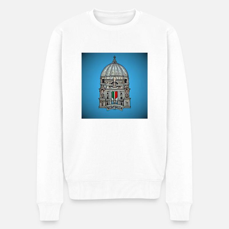 Italienische Städte - Männer Premium Bio Pullover - Weiß