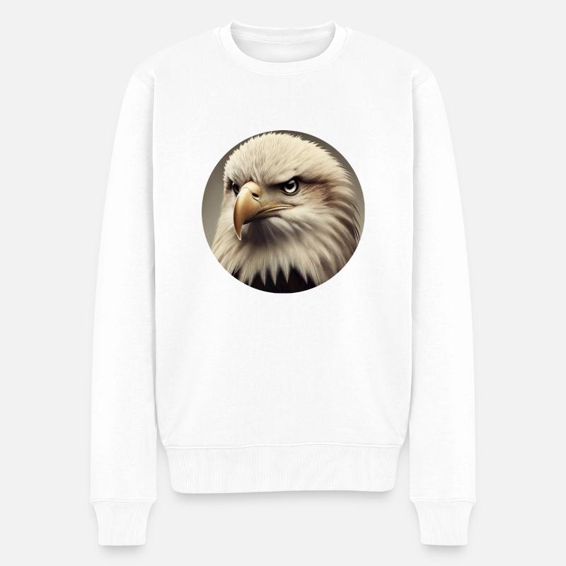 Weißkopfseeadler - Männer Premium Bio Pullover - Weiß