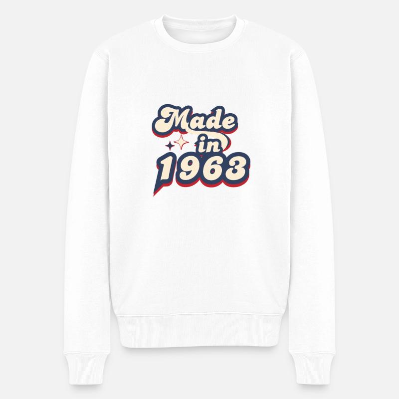 Made in 1963 retro - Pull Premium bio Homme - blanc