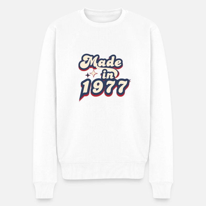 Made in 1977 retro - Pull Premium bio Homme - blanc