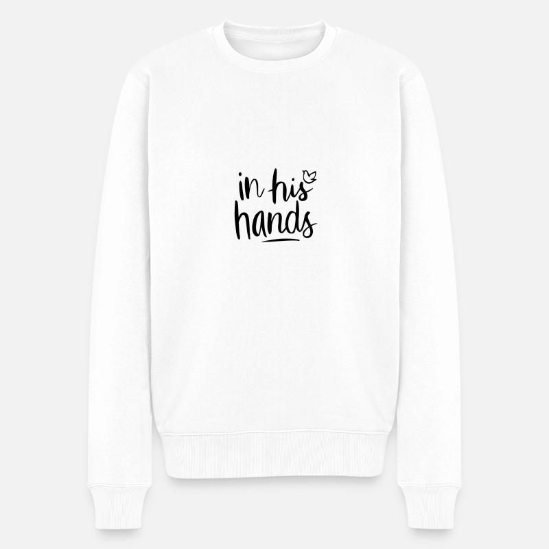 dans ses mains - Pull Premium bio Homme - blanc