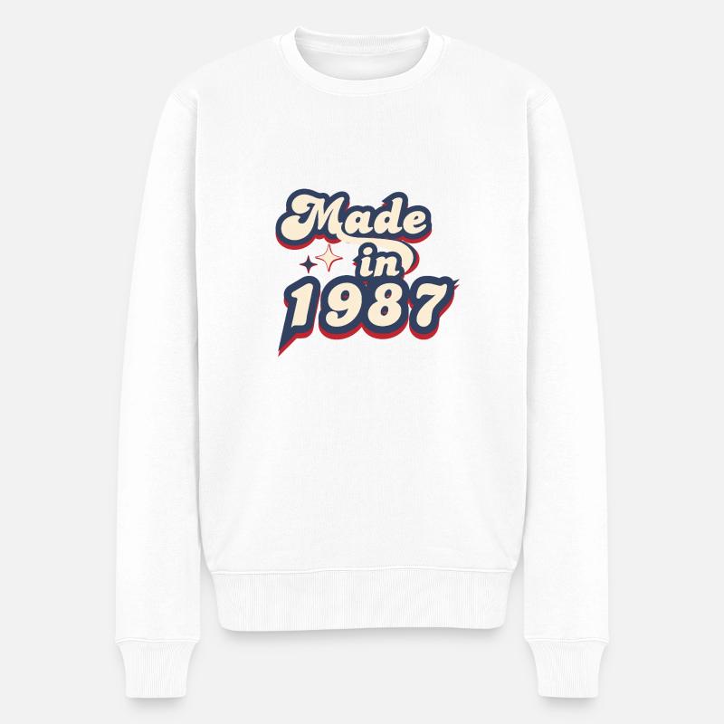 Made in 1987 retro - Pull Premium bio Homme - blanc