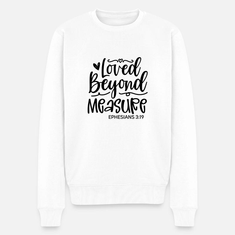 aimés incommensurablement - Pull Premium bio Homme - blanc