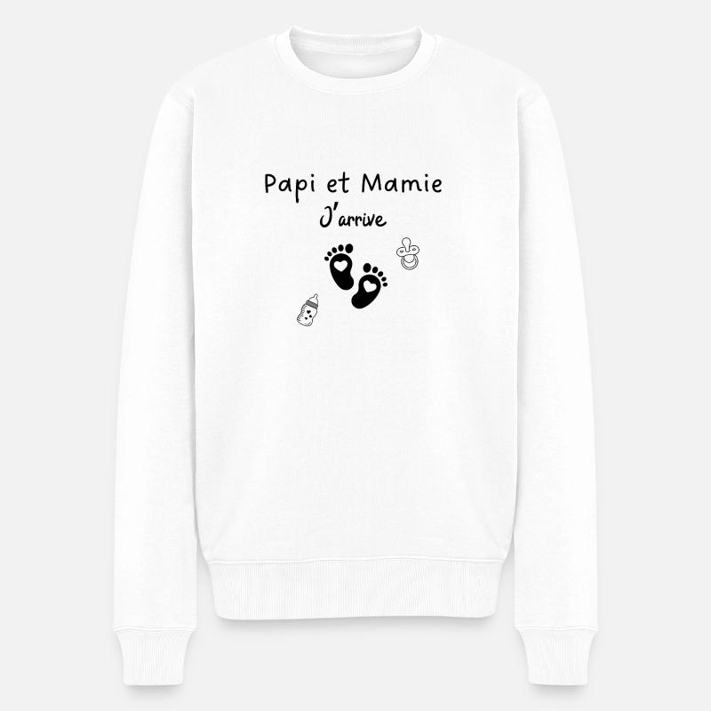 Papi et mamie j’arrive - Pull Premium bio Homme - blanc