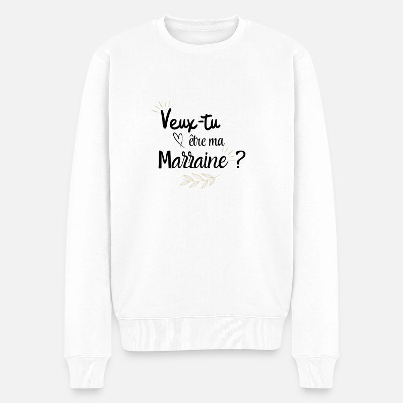 Veux tu être ma marraine - Pull Premium bio Homme - blanc