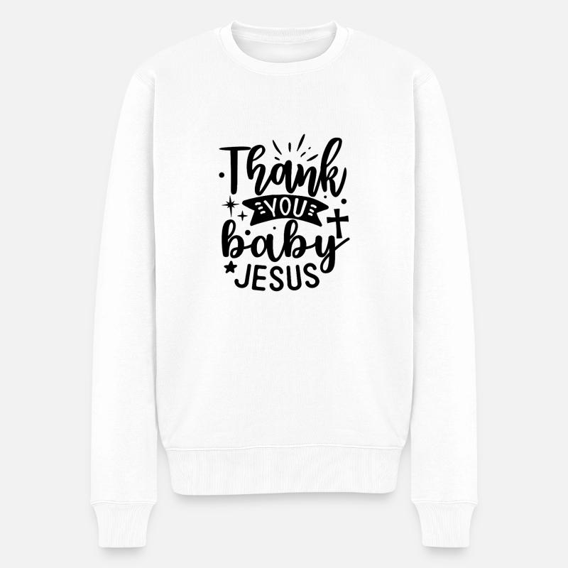 Merci bébé Jésus - Pull Premium bio Homme - blanc