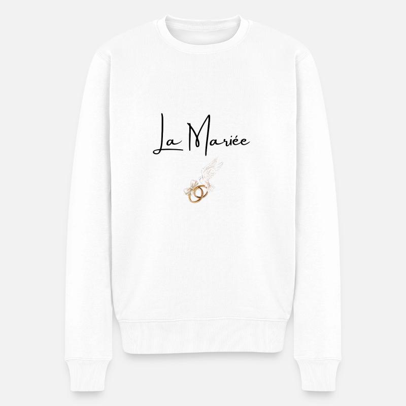 Die Braut - Männer Premium Bio Pullover - Weiß