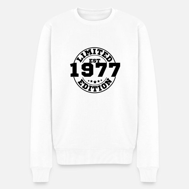 1977 Limitierte Auflage - Männer Premium Bio Pullover - Weiß
