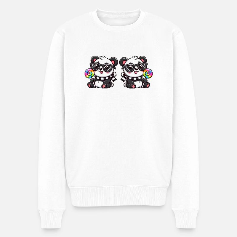 Sucette Panda 2 - Pull Premium bio Homme - blanc