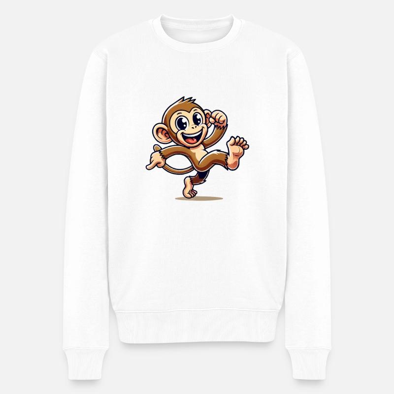 Bande dessinée Singe - Pull Premium bio Homme - blanc