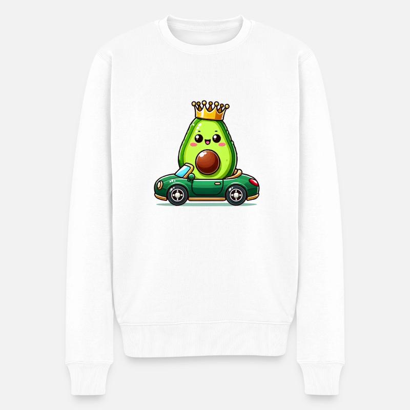 avocado king - Männer Premium Bio Pullover - Weiß