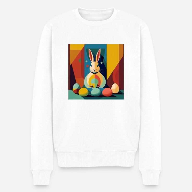 Osterhase No.01 - Männer Premium Bio Pullover - Weiß