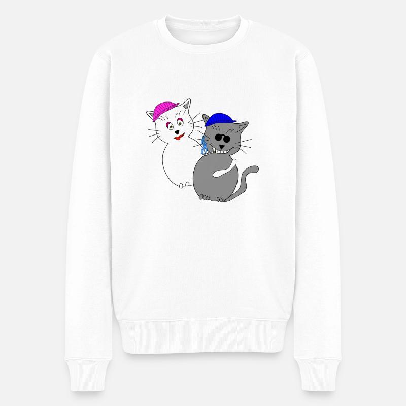 Halunke & Halunka - Männer Premium Bio Pullover - Weiß