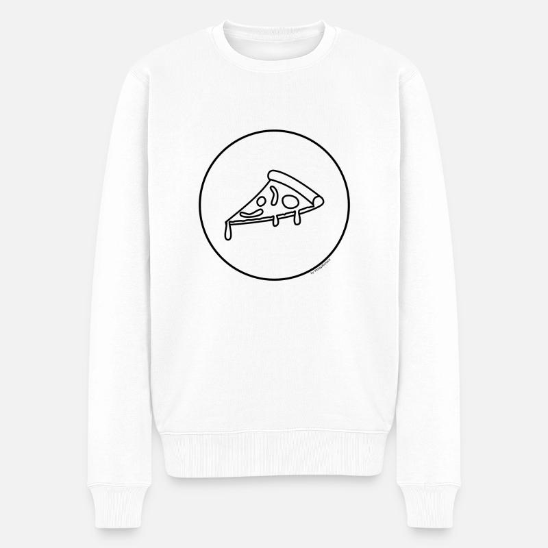 lecker Pizza - Männer Premium Bio Pullover - Weiß