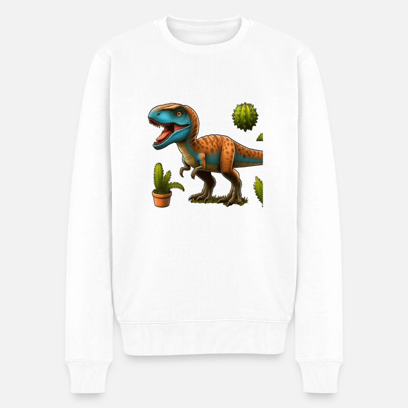 Dinosaurier - Riesiges Säugetier - Männer Premium Bio Pullover - Weiß