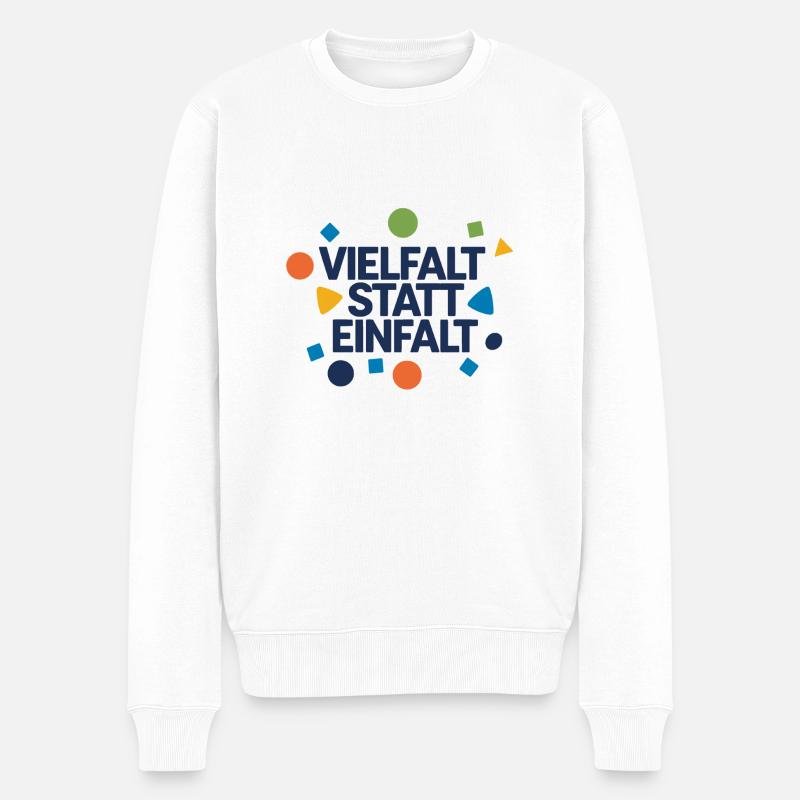 Vielfalt statt Einfalt 1 - Männer Premium Bio Pullover - Weiß