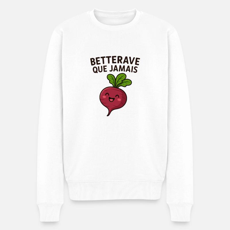 Betterave fan legume - Pull Premium bio Homme - blanc