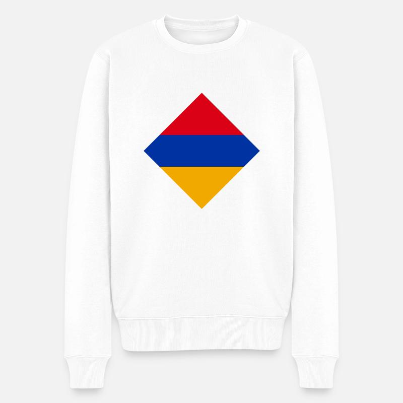 Armenien - Männer Premium Bio Pullover - Weiß