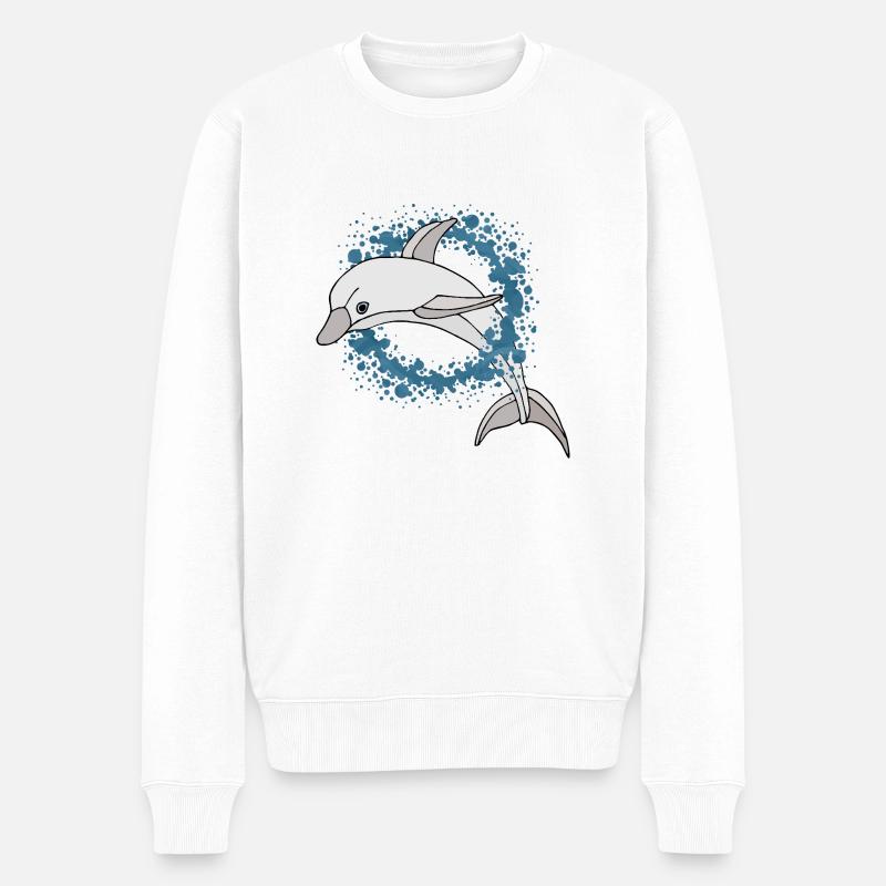 Delfin - Männer Premium Bio Pullover - Weiß
