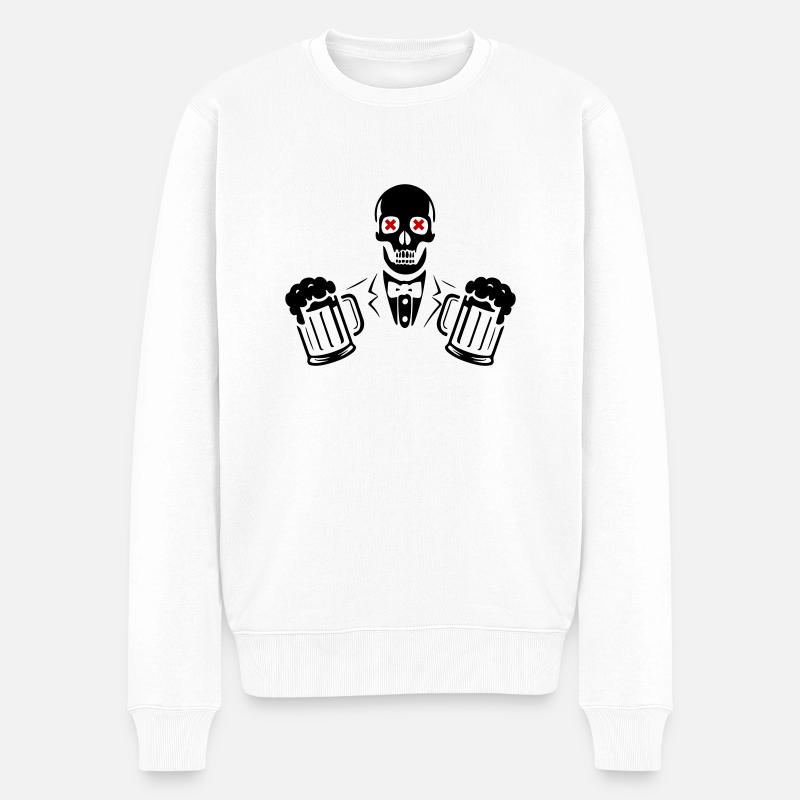 Bräutigam Bier Hochzeit - Männer Premium Bio Pullover - Weiß