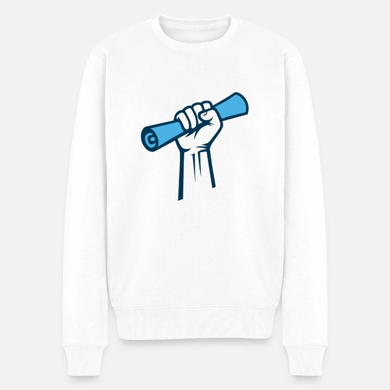logo blanc - Pull Premium bio Homme - blanc