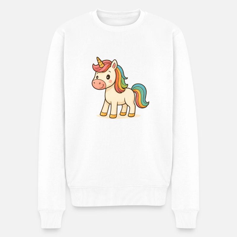 einhorn comic - Männer Premium Bio Pullover - Weiß