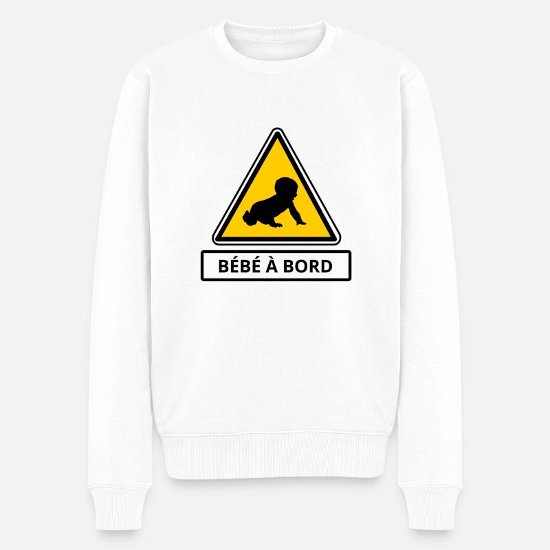 Baby an Bord - Männer Premium Bio Pullover - Weiß