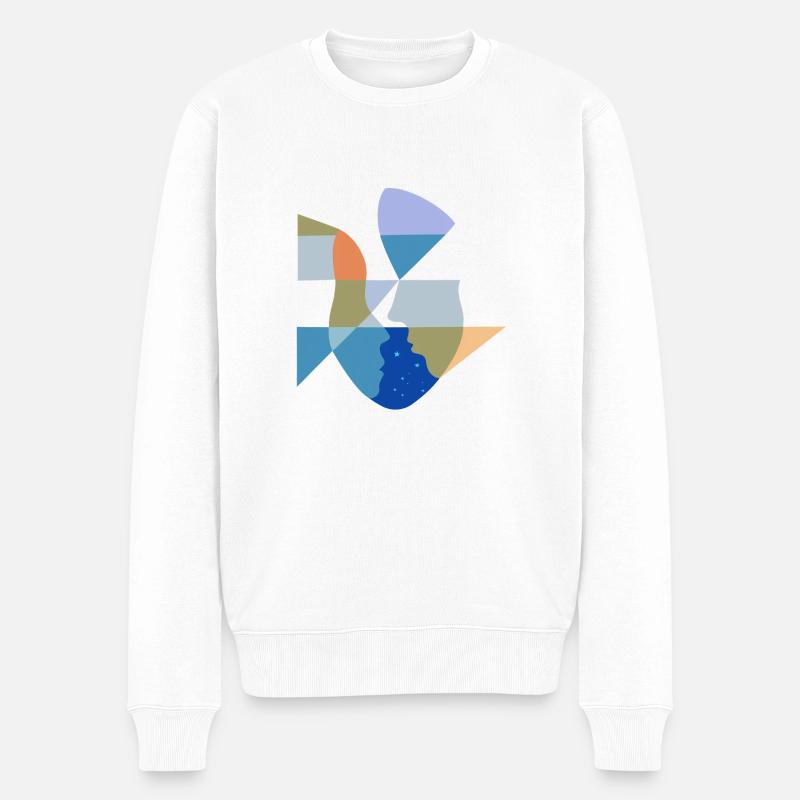 Celestial Connection - Männer Premium Bio Pullover - Weiß