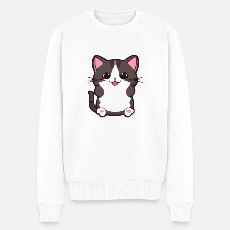 Bande dessinée Chat - Pull Premium bio Homme - blanc