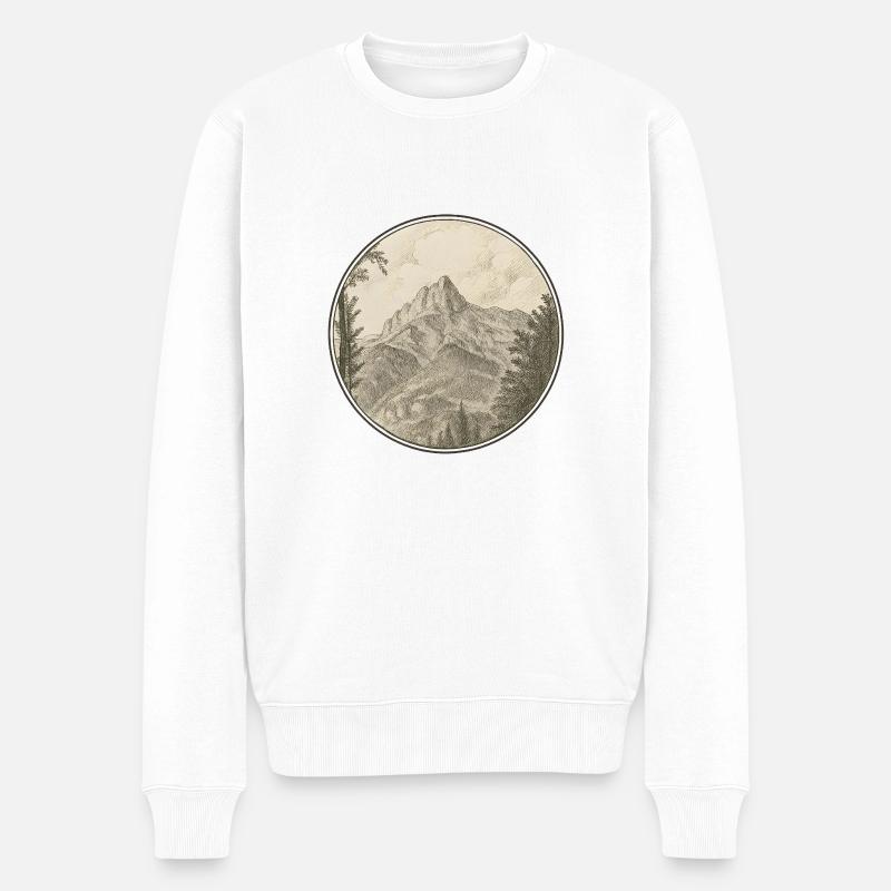 Majestätischer Gipfel - Männer Premium Bio Pullover - Weiß