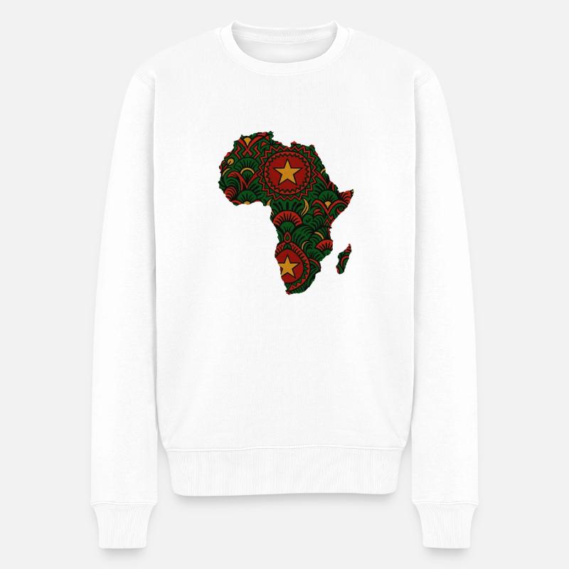 Afrika - Männer Premium Bio Pullover - Weiß