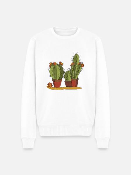 Blumen - Männer Premium Bio Pullover - Weiß