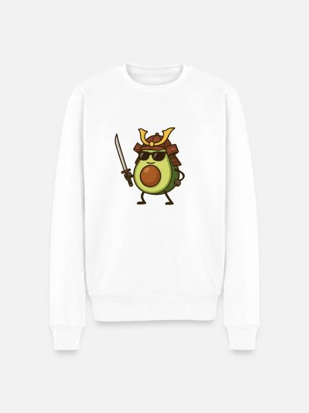 Avocado Samurai - Men's Premium Organic Jumper - white