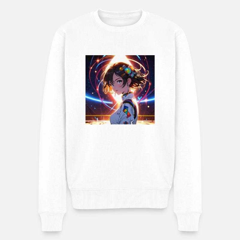Futuristischer Weltraum-Kosmonaut 2 - Männer Premium Bio Pullover - Weiß