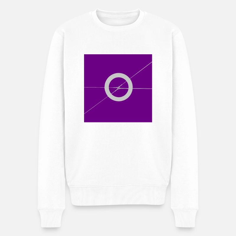 Straßenlaterne abstrakt violett - Männer Premium Bio Pullover - Weiß