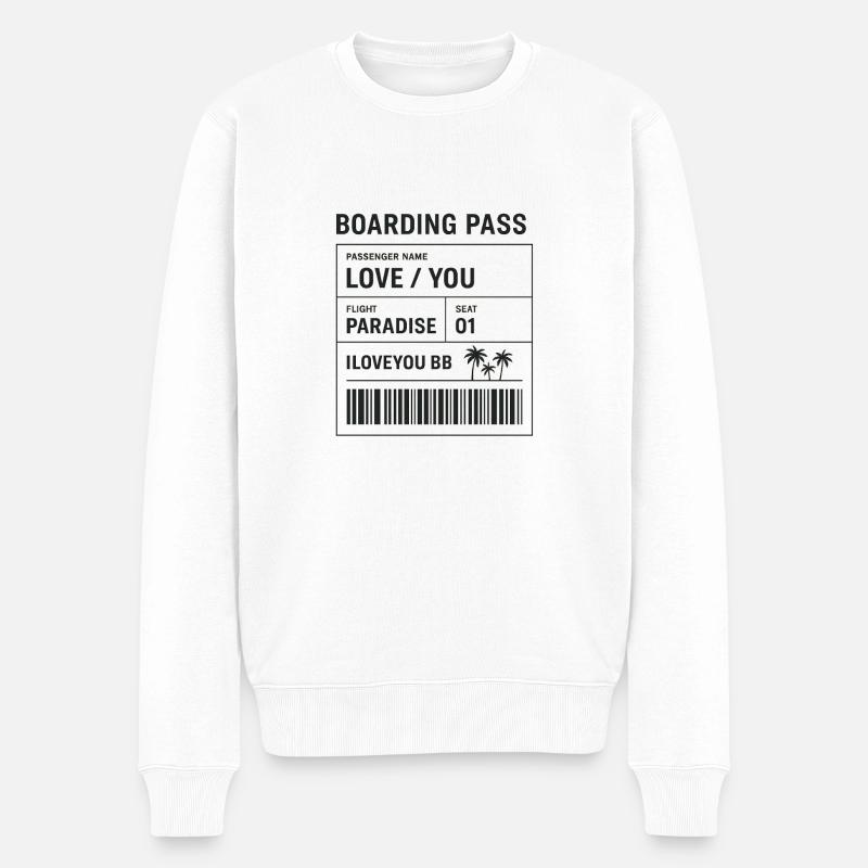 Bordkarte - Männer Premium Bio Pullover - Weiß