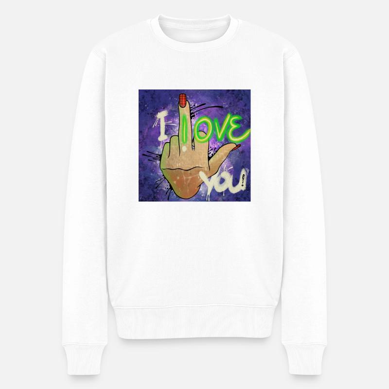 I Love You - Männer Premium Bio Pullover - Weiß