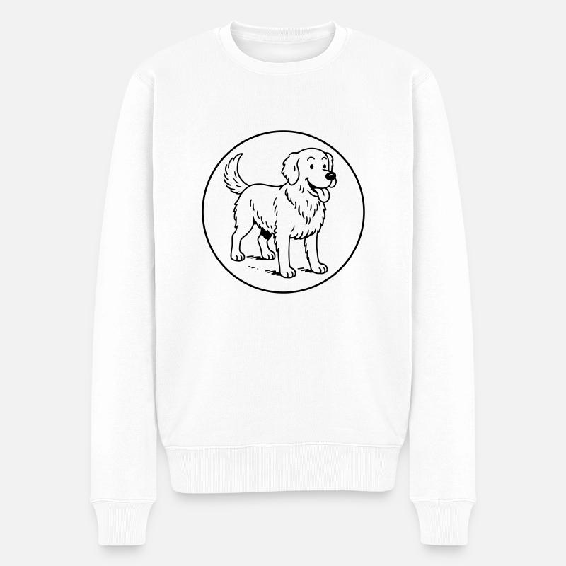 Apportierhund - Männer Premium Bio Pullover - Weiß