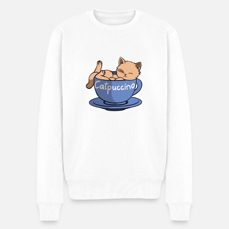 Catpuccino - Pull Premium bio Homme - blanc
