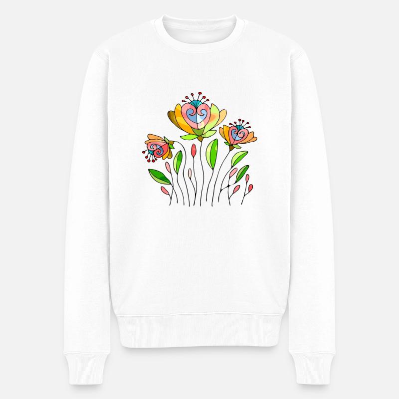Fleur - Pull Premium bio Homme - blanc