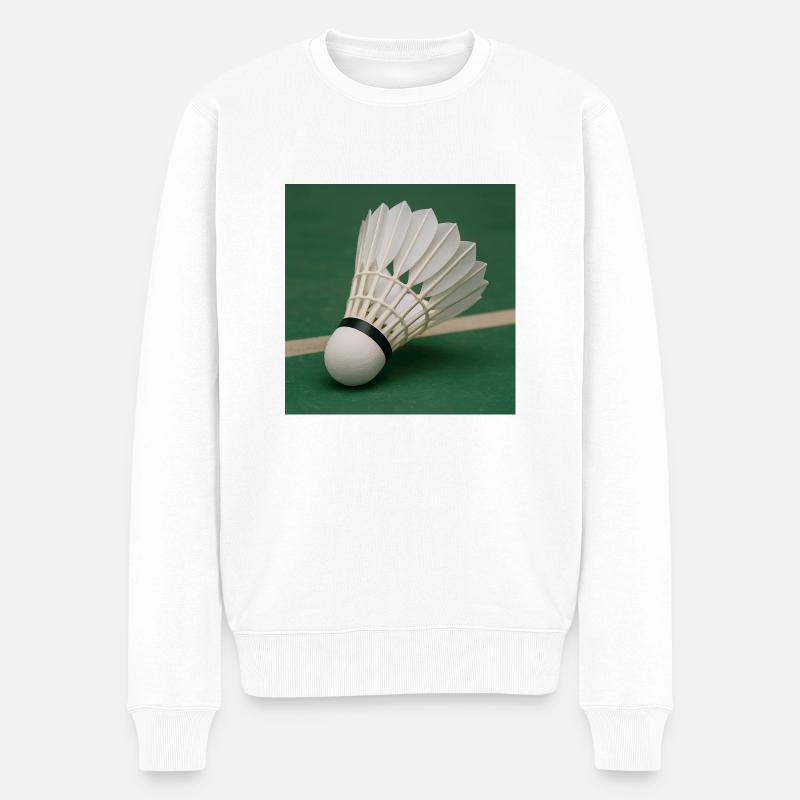 Sportarten - Badminton - Männer Premium Bio Pullover - Weiß