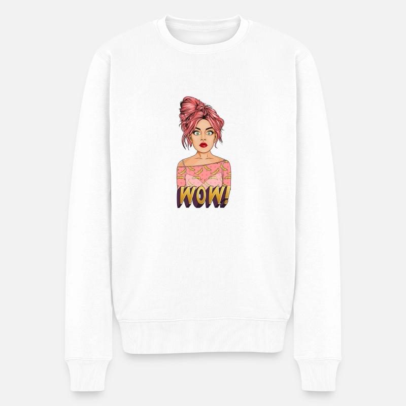 BEEINDRUCKEND! – Pop-Art-Schock! - Männer Premium Bio Pullover - Weiß
