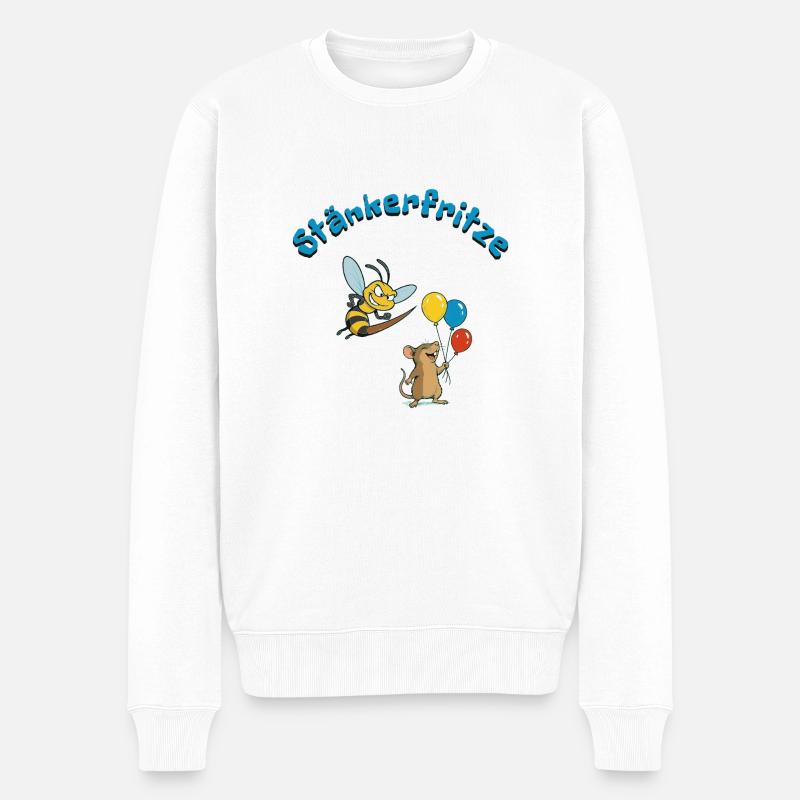 Stänkerfritze - Männer Premium Bio Pullover - Weiß
