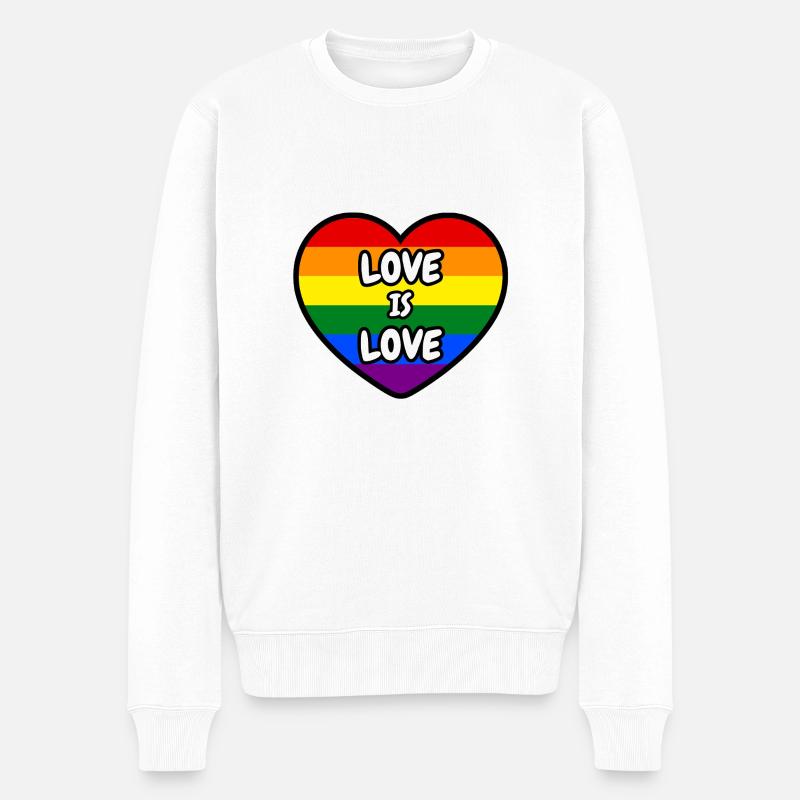 love is love - Männer Premium Bio Pullover - Weiß