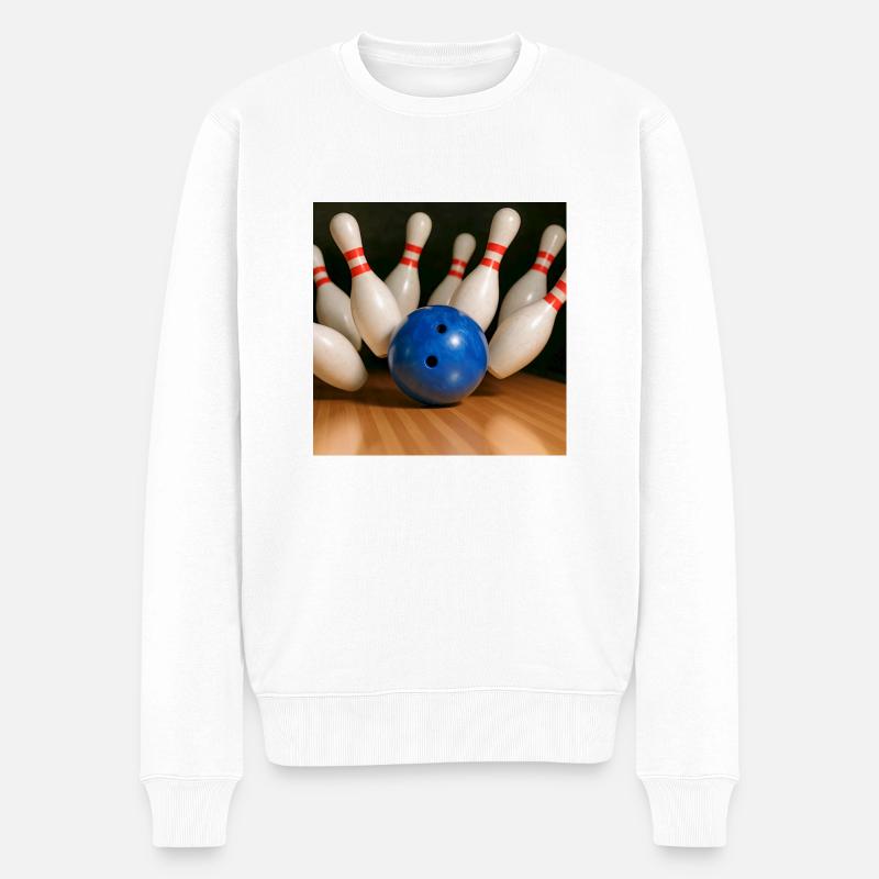 Sport - Bowling - Männer Premium Bio Pullover - Weiß